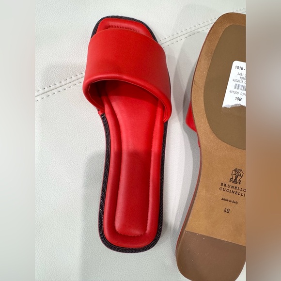 NWT - Brunello Cucinelli Red Slippers Vibrant Comfort - Picture 2 of 11